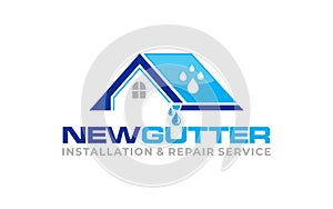 Illustration graphic vector of gutter installation and repair service logo design template