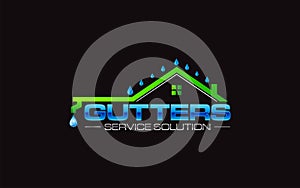 Illustration graphic vector of gutter installation and repair service logo design template photo