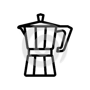 Illustration graphic vector is moka pot coffee in outline black color