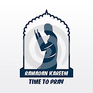 Illustration graphic vector of Muslim Prayer, Ramadan Kareem