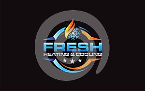 Illustration graphic vector of plumbing, heating, and cooling service company logo design template