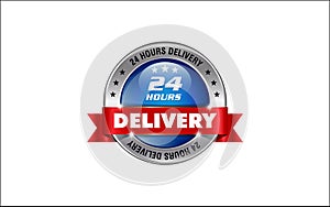 Illustration graphic vector of twenty four hour delivery icon shows time. 24 hours icon design template