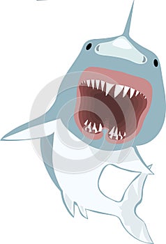 Illustration of Great White Shark Attacking