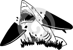 Great White Shark Attack Illustration