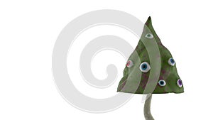 illustration of green cartoon mushroom 3d render