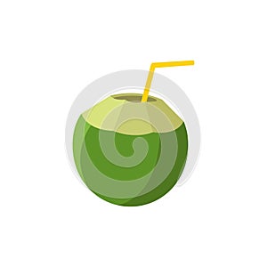 Illustration of Green Coconut, fresh and natural with a green color