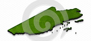 Map of Belize. 3D isometric perspective illustration