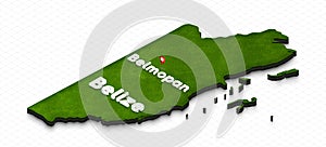 Map of Belize. 3D isometric perspective illustration