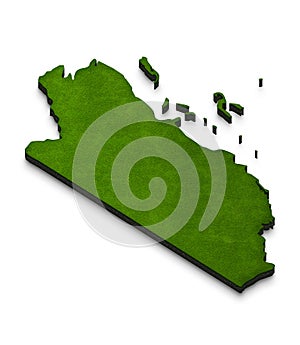 Map of Belize. 3D isometric perspective illustration