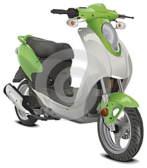 Illustration of a Green Scooter