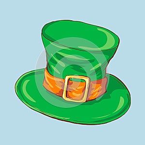 Illustration, green St. Patrick s Day hat with