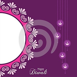 Illustration of Happy Diwali Greeting photo