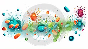 illustration of a group of bacteria