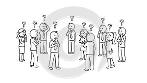 Thinking Business People Problem Solving, Questions, Doubt