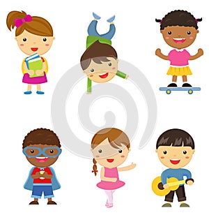 Group of children collection