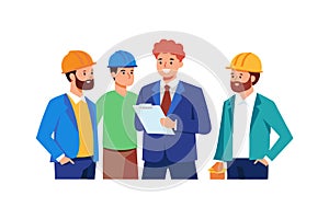 Illustration of a group of construction workers