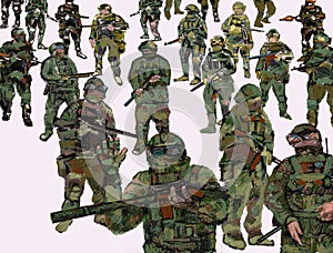 Illustration of a group of soldiers