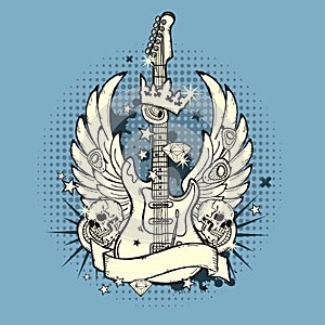 Illustration of grunge guitar