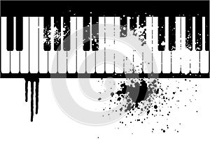 Illustration of a grunge piano