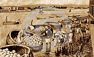 Illustration of gufas on the Tigris River