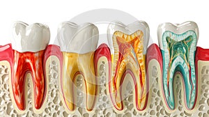 Illustration of Gum Disease Stages Stylize - AI Generated