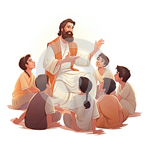 Illustration Guru Purnima celebrated by Hindus and Buddhists to thank their teachers. Ai Generated