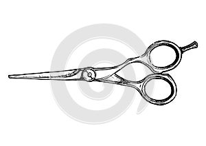 Illustration of hair-cutting shears photo