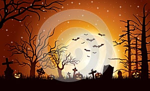 Halloween background with pumpkins