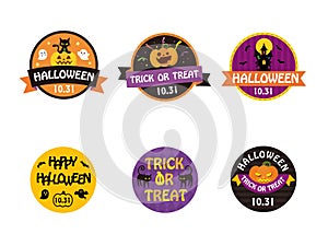 Halloween logo set