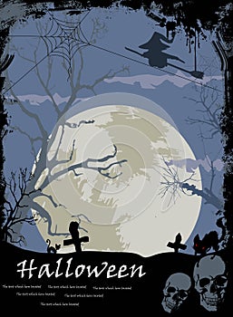 Illustration of Halloween night background for you design