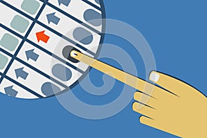 Hand casting vote in Electronic voting machine