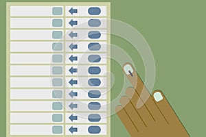 Hand casting vote in Electronic voting machine