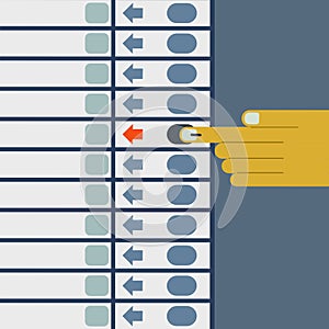 Hand casting vote in Electronic voting machine