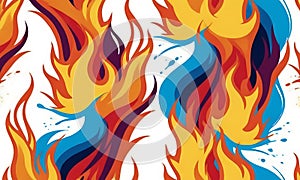 Fire drawing pattern illustration, Gradient abstract texture.