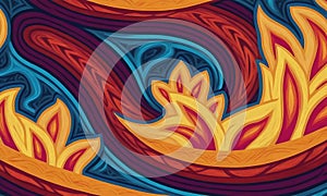 Fire drawing pattern illustration, Gradient abstract texture.