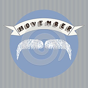 Illustration of a hand drawn mustache for movember