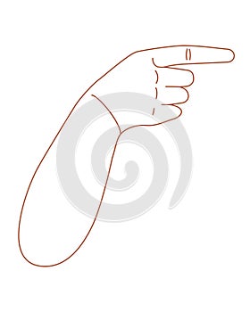Illustration of hand pointing to the left icon