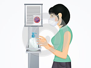Illustration of hand sanitizer dispenser