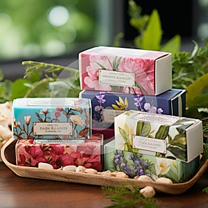 Illustration of Handmade Organic Soaps Inspired by Nature's Bounty