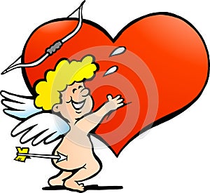 Illustration of an Happy Amor Angel Boy photo