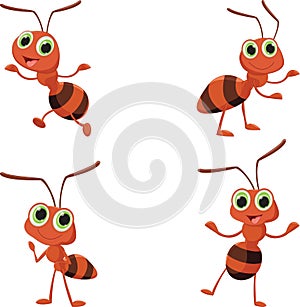 Illustration of happy ant cartoon