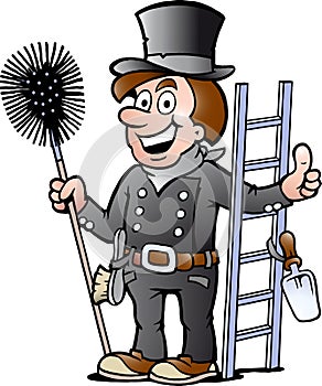 Illustration of an Happy Chimney Sweep