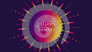 illustration of Happy Diwali festival celebration in India.