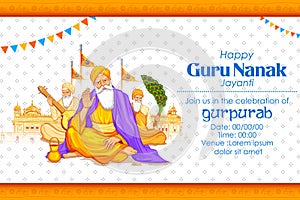 Happy Gurpurab, Guru Nanak Jayanti festival of Sikh celebration background photo