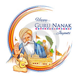 Happy Gurpurab, Guru Nanak Jayanti festival of Sikh celebration background photo