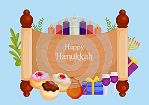 Happy Hanukkah, Jewish holiday festival greetings background photo