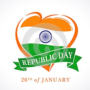 Illustration of Happy Indian Republic day 26 January celebration, date on which the Constitution of India formed