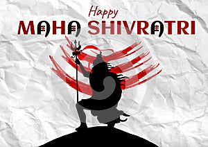 Illustration Of Happy Maha Shivratri Greeting Card Design.