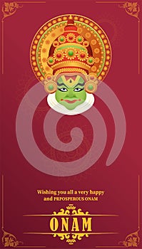 Illustration of Happy Onam festival of South India-Kerala