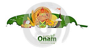 Illustration of Happy Onam festival of South India-Kerala